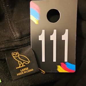 #111...OVO Black Hoodie with Gold Owl Logo...Large